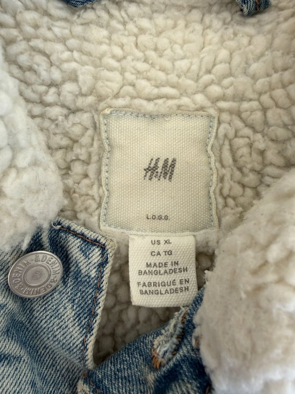 H&M Mens Denim Jacket with Cozy Lining XL - Picture 5 of 6